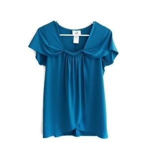 Ice womens sz small blue top shirt short sleeves
